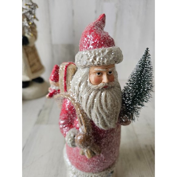 Shabby chic Santa tree presents Xmas decor glitter unique - Picture 6 of 9